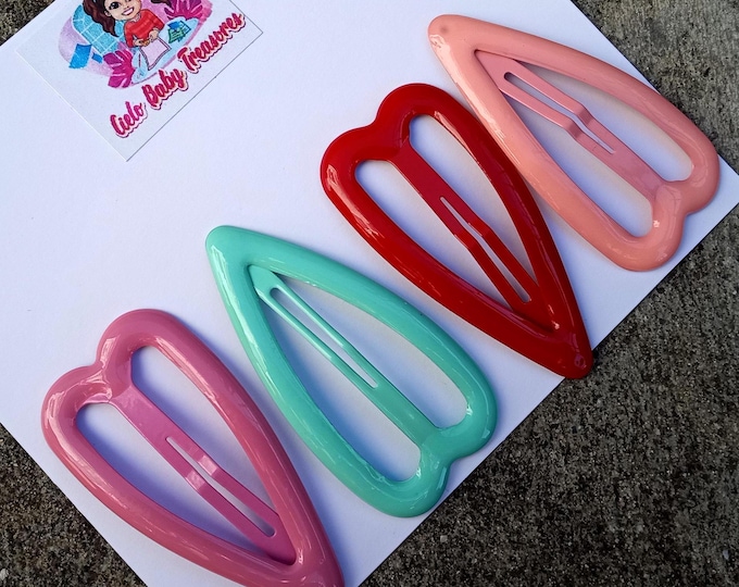 2 Hearts Snap Hair Clips-Love-Trimming bang-TO FROM-Clip-Girl Clip- Barrette-Toddler Clip-Accessories-Not Slippery-Women and kid-Toddler