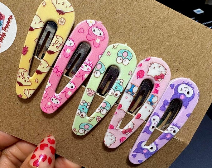 Resin Snap Hair Clip: Handmade Acrylic Toddler Barrette