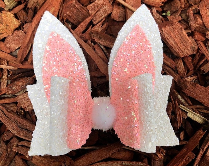 Bunny Ears Glitter Hair Bow, Easter Accessory