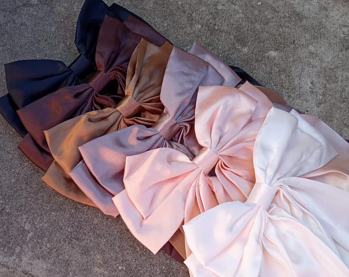 Colors Nude-Satin Oversized Cute Women Hair Bows-Autumn Big Ponytail Holder-Big Bow-Viral Bow Solid Tail Gift-Giant Bow-Fall Coquette Bow