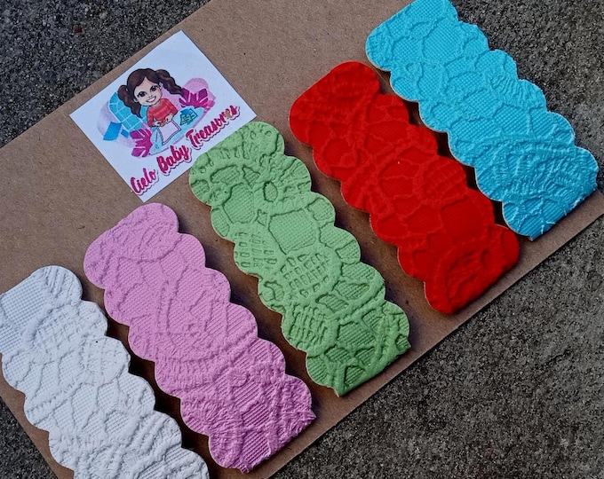 Faux Leather Snap Hair Clips: Pastel Rainbow Baby Barrette