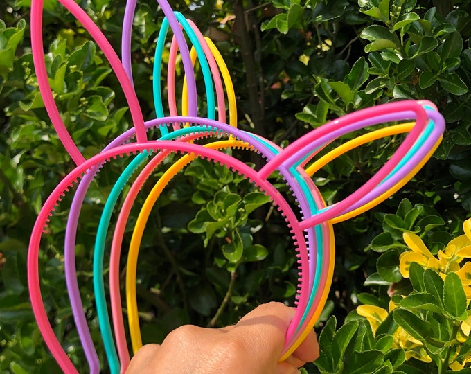 Name Bunny Ears Plastic Headbands-Easter Party Ears Girls-birthday gift-Girl Hair Accessories-Birthday outfit-Present-hoto shoot prop