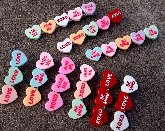 Create your best conversation-Hearts Hair Clip or Earrings-Barrettes Love-Clip-Girl-Women Clip-Accessories-trimming bang-Sweet Be Mine