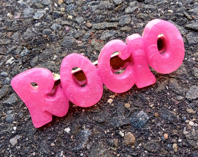 Personalized Resin Name Hair Clip: Glitter Barrette, Custom Colors