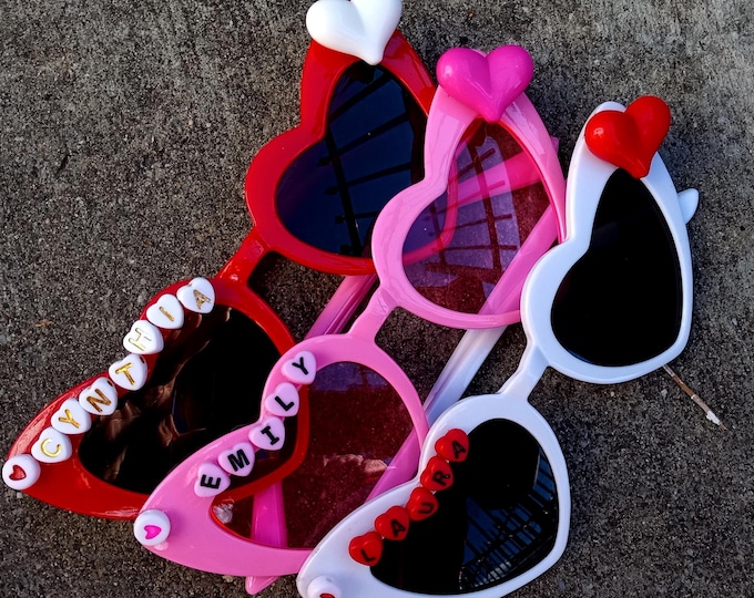 Heart Sunglasses/Personalized Sunglasses/Valentines Sunglasses/Girls Fashion Heart Glasses/Funny Summer Sunglasses Baby Birthday/gift kid