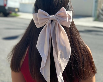 Satin Oversized Women Hair Bows-Christmas Giant Bow-Coquette Bow Pattern-Big Ponytail Holder-Viral Tail Gift-Snow-Reindeer