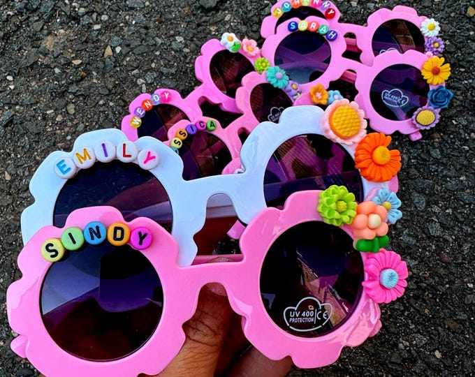 Party Summer Sunglasses with Random Flowers- Personalized Toddler- Gifts Kids-Baby Girls