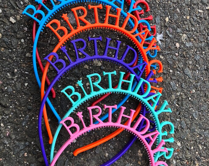 Birthday Girl's Plastic Headbands-Party Girls-birthday gift-Girl Hair Accessories-Birthday outfit-Birthday Present-hoto shoot prop