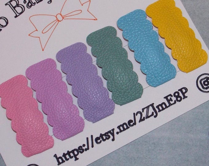 Easter Pastel Rainbow Snap,Toddler Hair Clips Pastel Colors for Baby Girls,Hairpin Faux Leather Small Clips,Kids Small Barrette-