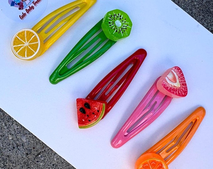 Set of 2 Snap Clips Non-slip-Baby Girls-toddler Summer Fruits