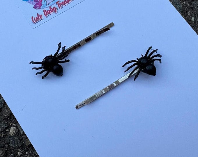Spider Bobby Pins (Set of 2) - Halloween Hair Clips