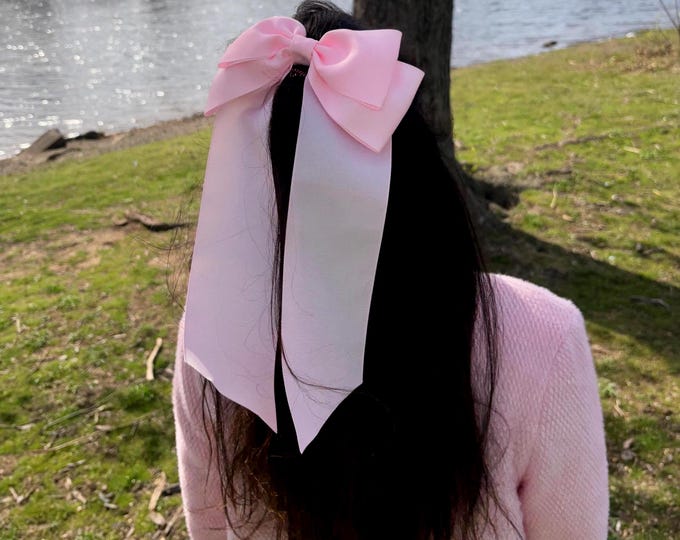 Oversize Hair Bow-Holder for Her-Hair Accessories-Elegant Bow-Women-Birthday Bow-Elastic Loop or Clip-Coquette Large Bow-Bridesmaid Gift