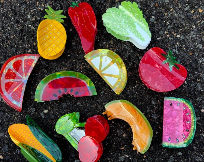 Fruit Hair Claw Clip: Acrylic Acetate Barrette - Summer Hair Accessories