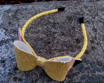 Big Pencil Hair Bow-Pencil School Hair-Glitter Pencil Bow-Pencil Pigtail Bow-Girl School Bow-Girl Pigtail-Back to school Girls Yellow,