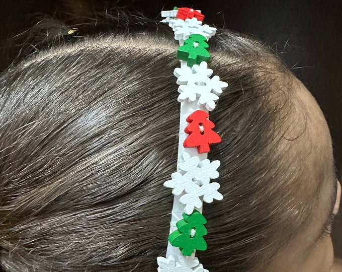 Christmas Headbands for Girls Holiday-Christmas buttonSnows,Stars,Snowman,Santa,Red green holiday,FlowerChristmas Headbands