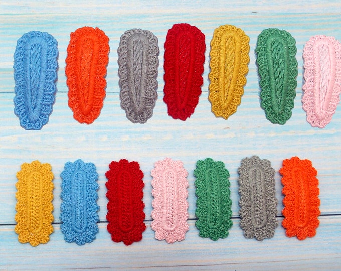 Crochet Barrettes: Rectangular Hair Clips, No Slip (Set of 7)