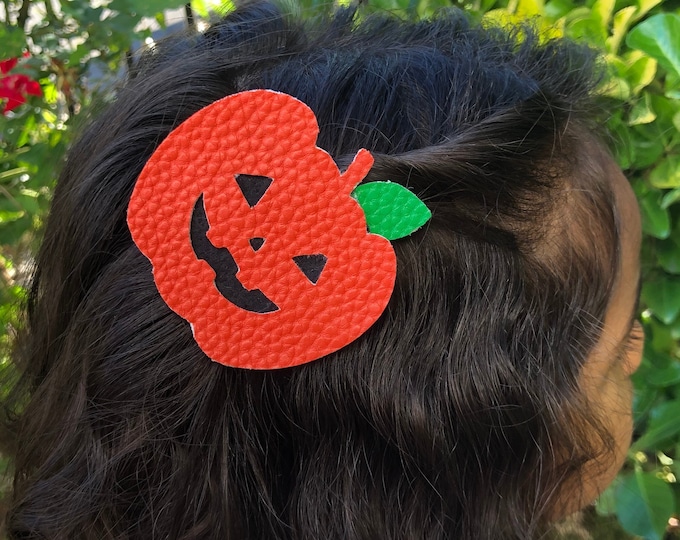 Halloween Felt Hair Clips: Glitter Spider, Bat, Pumpkin & Ghost
