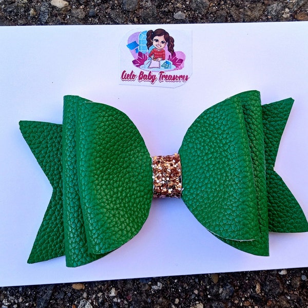 Big Hair Bow-All Colors Faux Leather-Holiday Large Bow-Headband Boutique Hair Bow Toddler-Birthday Hair Clip-Summer Hair Bow-Glitter Bow