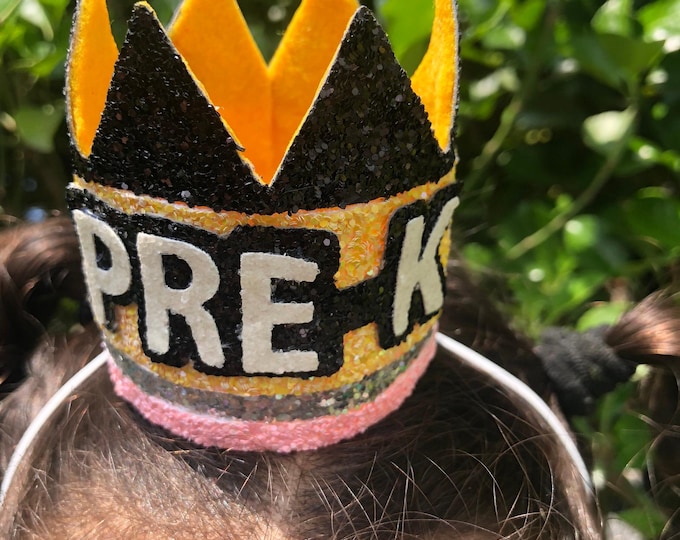 Back to School Glitter Pencil Crown: First Day Hair Accessory