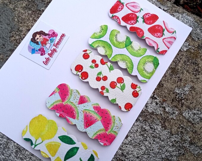 Set Fruit Snap Clips: Handmade Summer Hair Accessories for Baby Girls