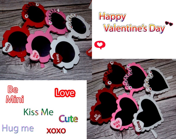 Valentines Sunglasses/Heart Sunglasses/Personalized Sunglasses/Girls Fashion Heart Glasses/Funny Summer Sunglasses Baby Birthday/gift kid
