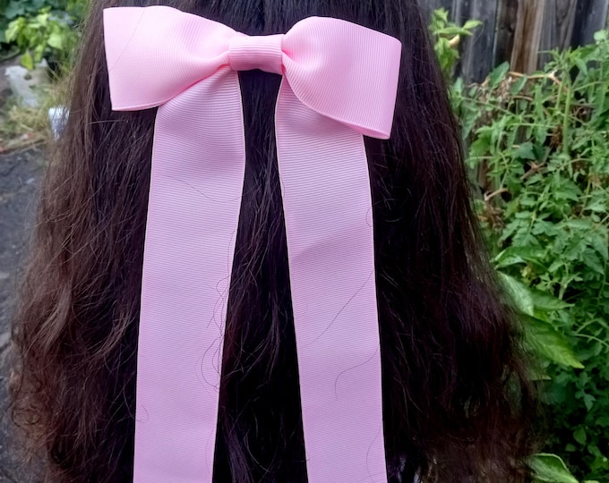 All Colors Big Hair Bow Coquette Holder: Handmade Girls' Hair Clip