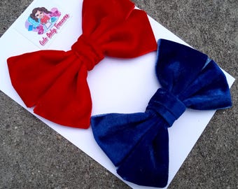 Velvet Big Hair Bows-My First Christmas Long Toddler Bow Nylon headband-Elegant Ponytail HolderViral Bow Solid Basic-Tail Gift-Baby Girl Bow