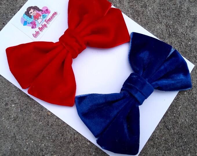 Velvet Baby Bow: Big Hair Bow with Alligator Clip