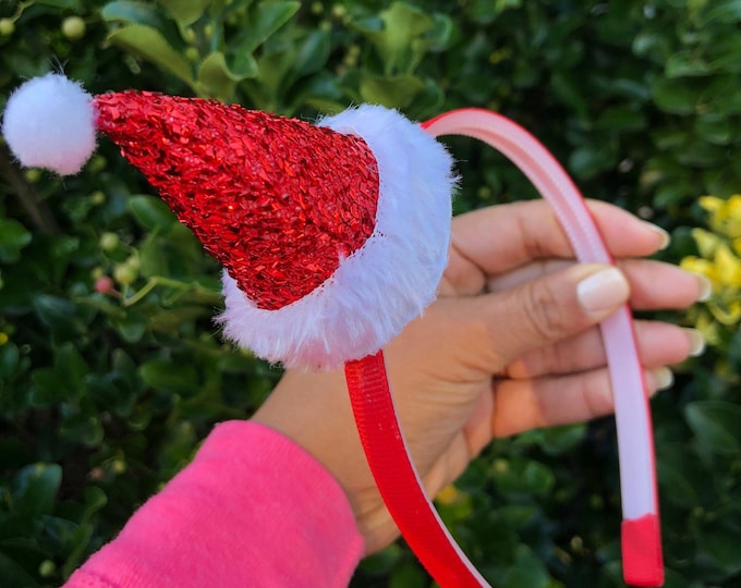 Antler Reindeer Headband for Boys or Girls,Reindeer Antler,Santa Christmas Headband ,Double glitter bow,glitter headbands