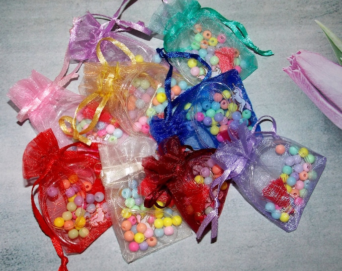 Personalized Unicorn Bracelet Party Favors: Colorful Beaded Name Bracelets