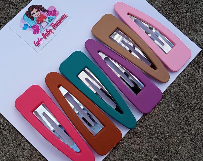 Matte Acrylic Snap Hair Clip: Large Barrettes, Spring Accessories