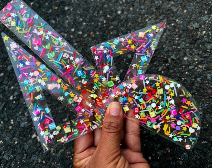 unique & Original-Custom Resin Rulers-Back to School-Plastic-Pencil-Notebook-Apple-School-Girl First Day of School-Scissors-Confetti Ruler