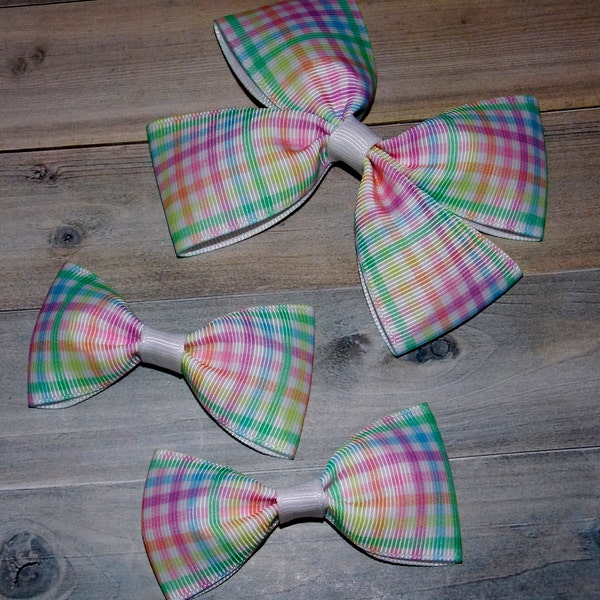 Pastel Colorful Rainbow Bow-Pastel Colors Ombre Bow For Baby Girls-Birthday Girls Gift-Summer Kids-Cute Baby Girls-Toddler Bow-Small Bow