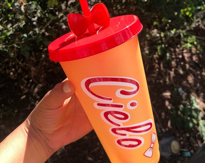 Personalized Color Changing Tumbler: Confetti Reusable Cold Cup