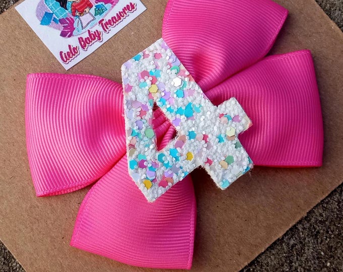 21 Colors Personalized Birthday Hair Bow: Custom Sprinkle Donut Cupcake Party