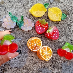 Fruit Hair Clips: Acetate Barrette Set - Summer Hair Accessories