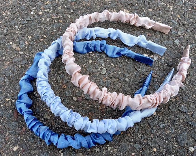 Cute wrinkled headbands-Silk headband-Colorful headbands-Women's Headband-Scrunchie Hair Accessory-Girls or Adult Headband/handmade headband