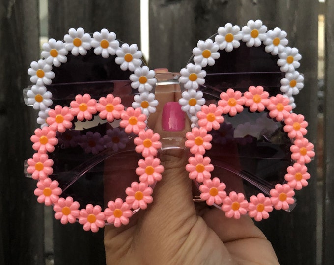 Custom name sunglasses flower sunglasses-kids jewelry Personalized Transparent Sunglasses-Girls Fashion Flowers-Funny Summer Baby Birthday