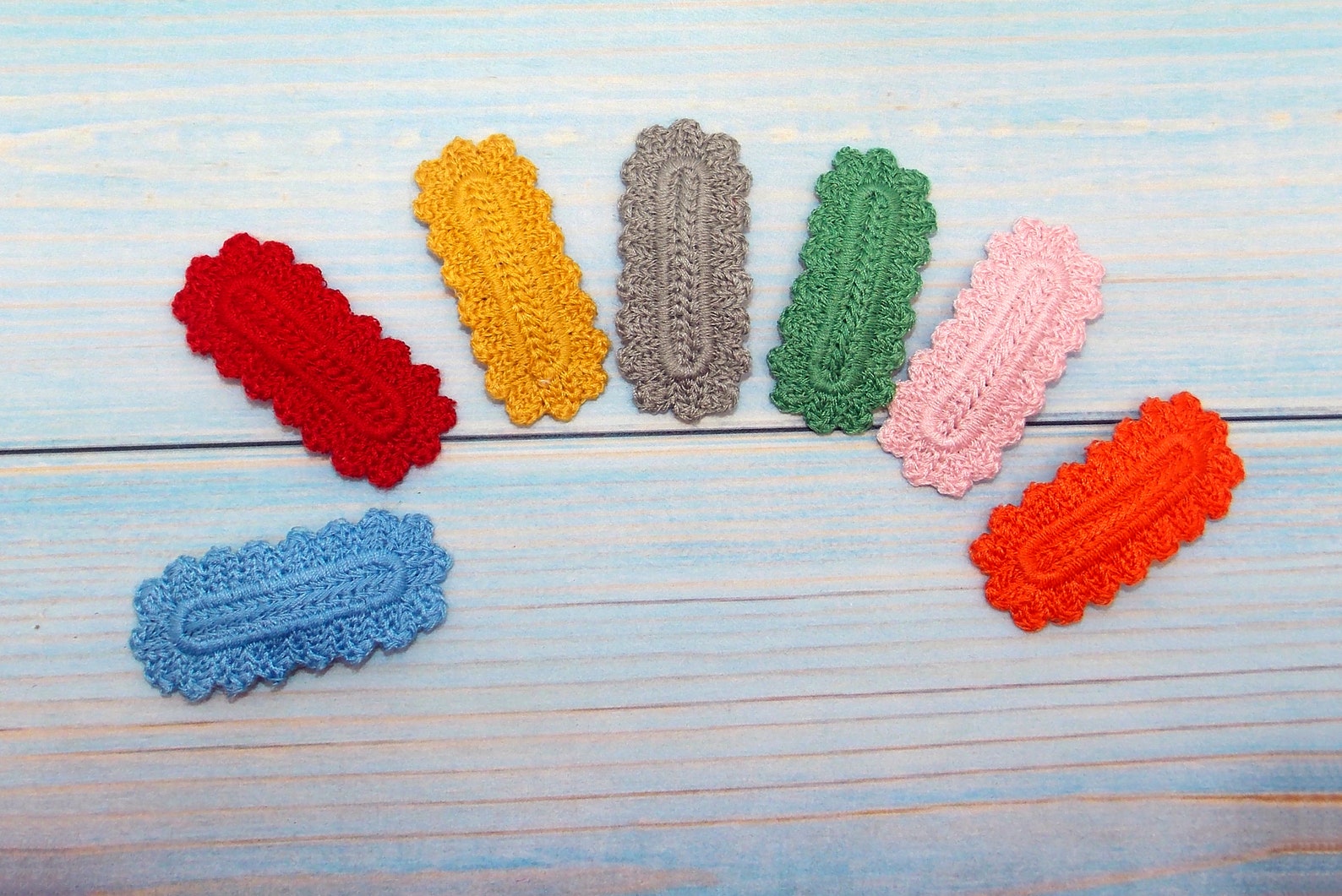 Set of 7 Crochet Covered Barrettes in two StylesMother and Etsy