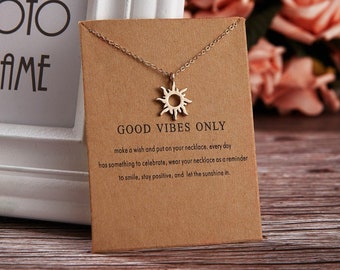 Good Vibes Only Sun Charm Necklace Good 
