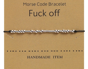 MRSXXNTY Morse Code Bracelet Keep Fucking Going Adjustable Bracelet Beads on Silk Cord Friendship Inspirational Jewelry Gifts for Her