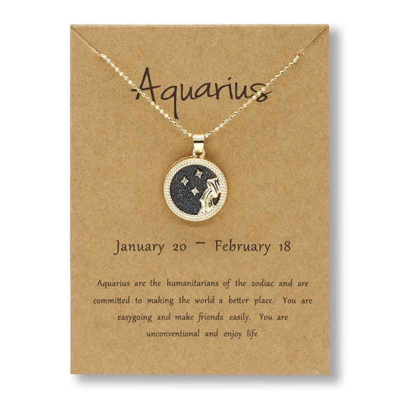 Aquarius Star Sign Pendant Necklace 