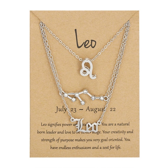 Leo 3 Piece Star Sign Constellation Necklace Zodiac Astrology Etsy