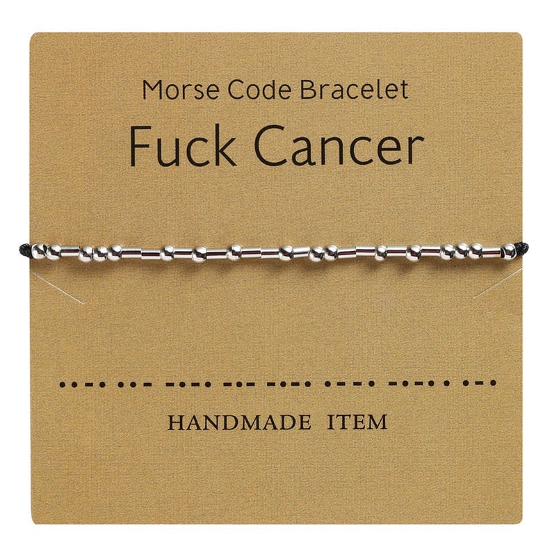 Morse Code Secret Message 'Fuck Cancer' Adjustable Bracelet Gift Present 