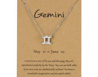 Gemini Star Sign Pendant Necklace 