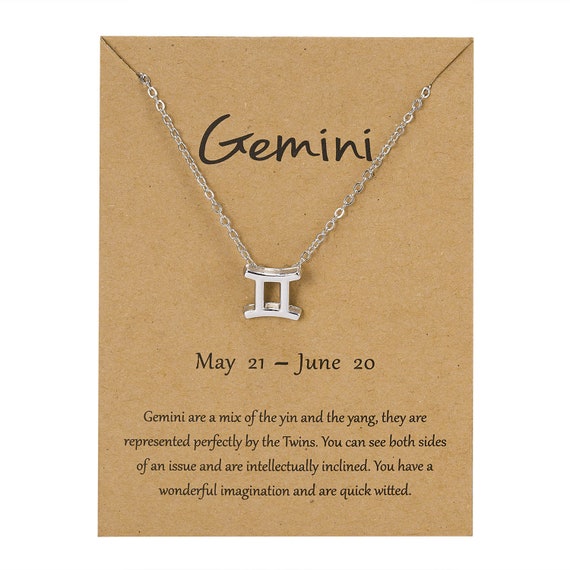 Gemini Star Sign Pendant Necklace 