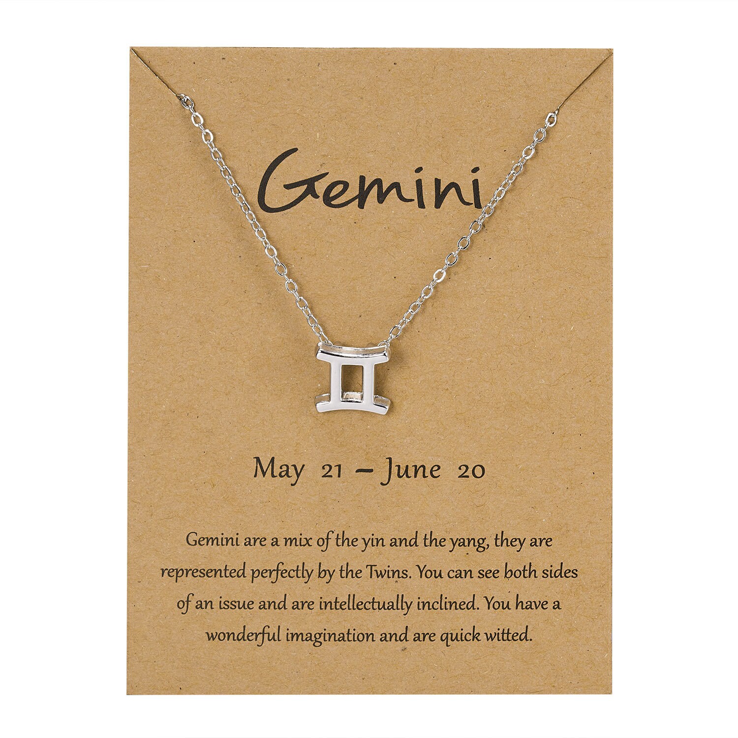 Gemini Star Sign Pendant Necklace 