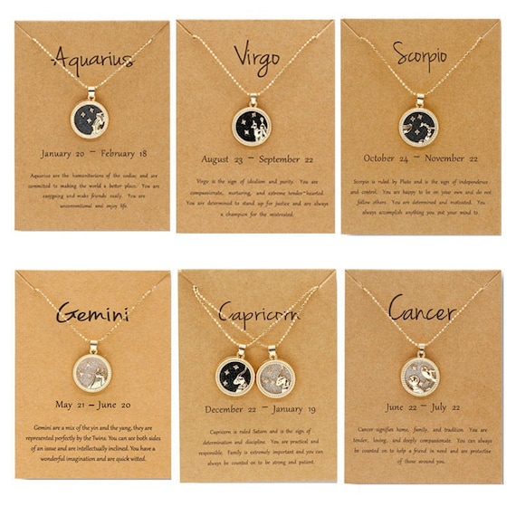 Star Sign Constellation Necklace Zodiac 