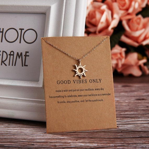 Good Vibes Only Sun Charm Necklace Good 