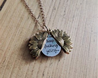 JXJL Keep Going Necklace Inspirational Motivational Gift Jewelry for Girls Women Best Friend Positive Strength Gift 